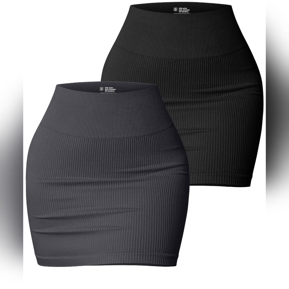 Ribbed skirt 2 pack. Black and Gray